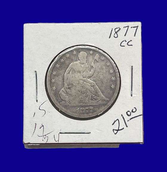 1877-CC Seated Liberty Silver Half Dollar image