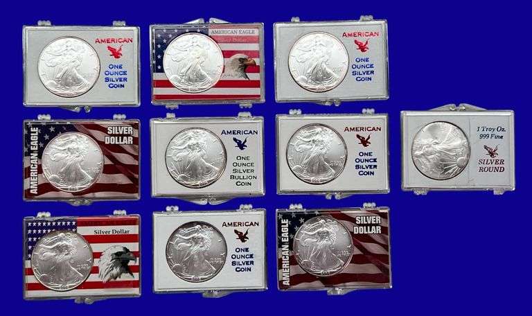 Silver Eagle Coins, qty-10 image