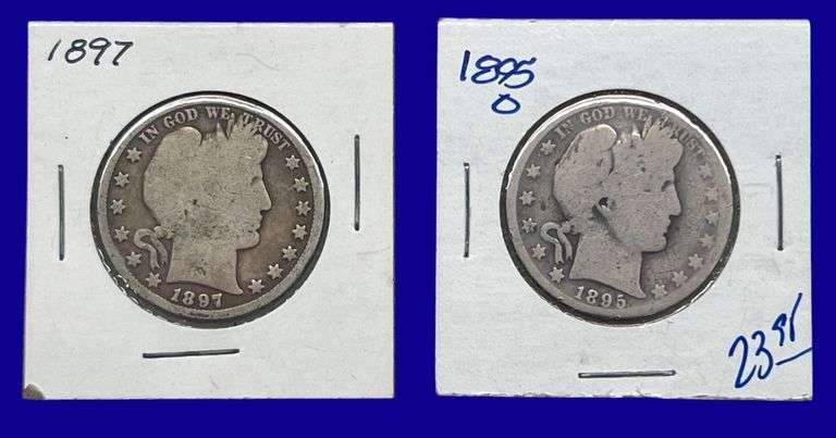 1895 & 1897 Barber Silver Half Dollars image