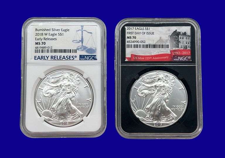 2017 & 2018-W Silver Eagle NGC MS70 image