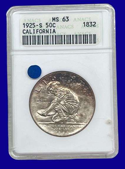 1925-S California Silver Half Dollar ANACS MS63 image