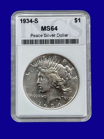 1934-S Peace Silver Dollar INCS MS64 image