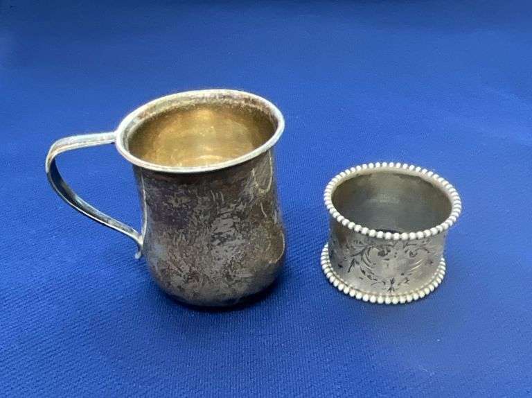 Sterling baby cup and napkin ring image