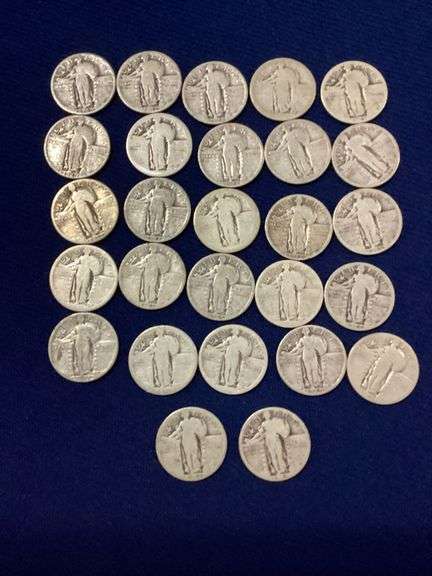 27 mixed date Standing Liberty quarters image