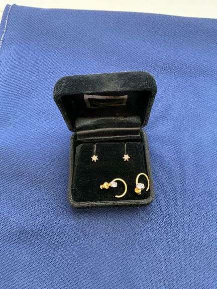 Amethyst earrings with 14K gold posts image