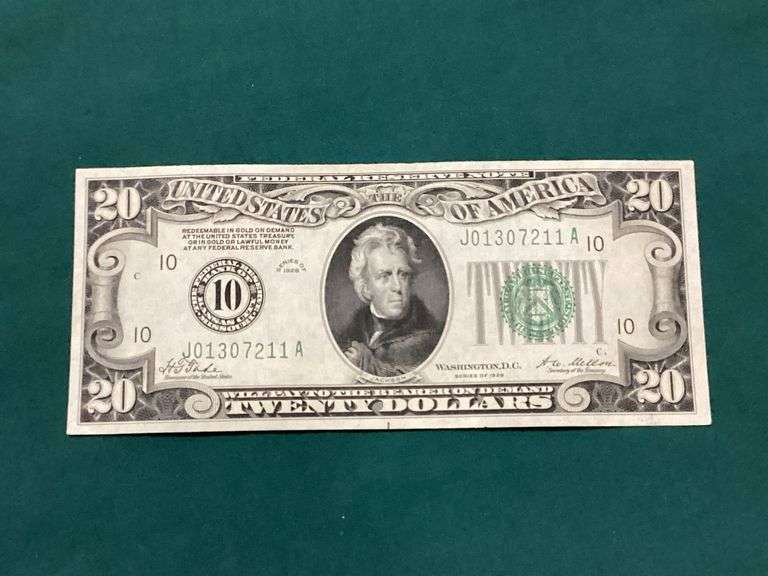 1928 $20 Federal Reserve note, Crisp Uncirculated image