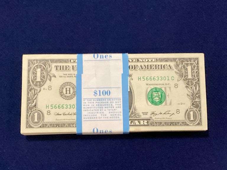Bank Pack of 100: Series 2006 $1 Federal Reserve notes image