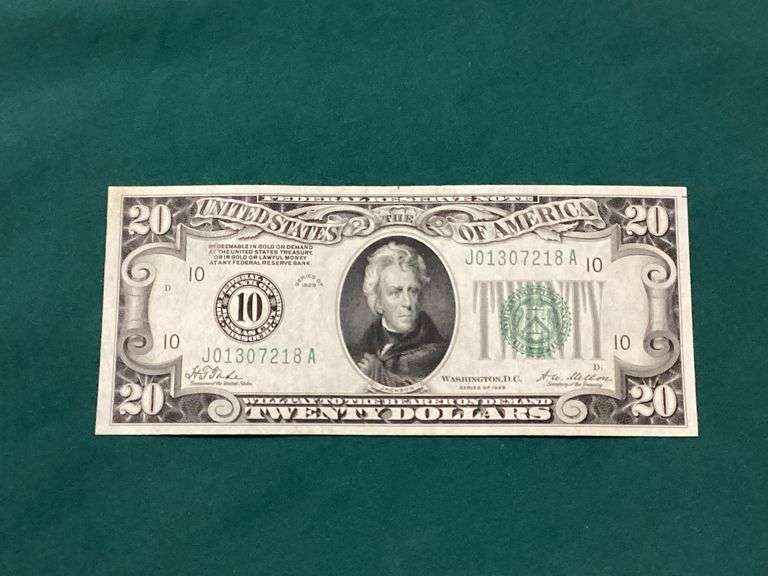 1928 $20 Federal Reserve note, Crisp Uncirculated image