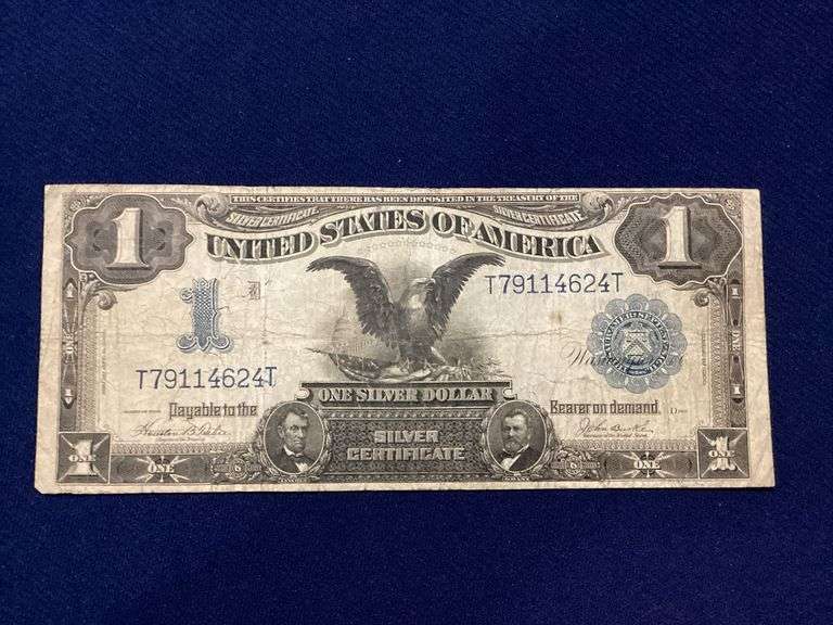 1899 large size $1 "Black Eagle" silver certificate image