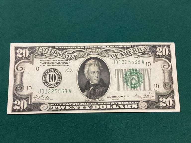 1928 $20 Federal Reserve note, Crisp Uncirculated image