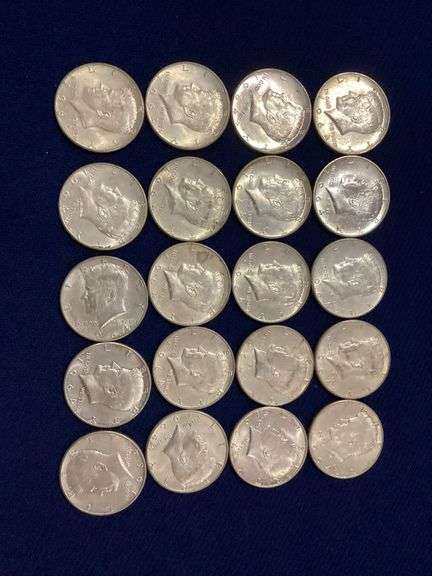 (20) 1964 90% silver Kennedy halves image