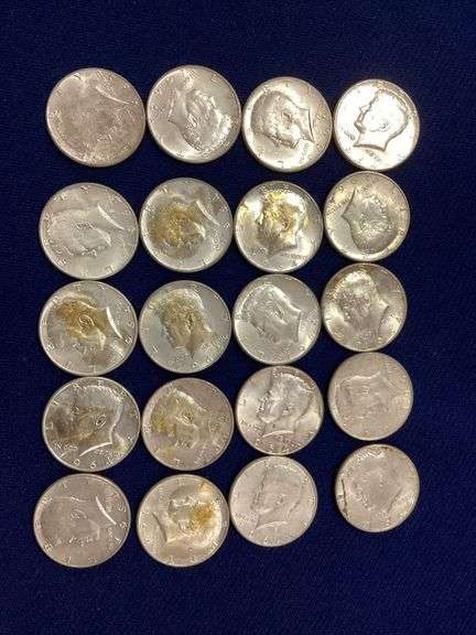 (20) 1964 90% silver Kennedy halves image