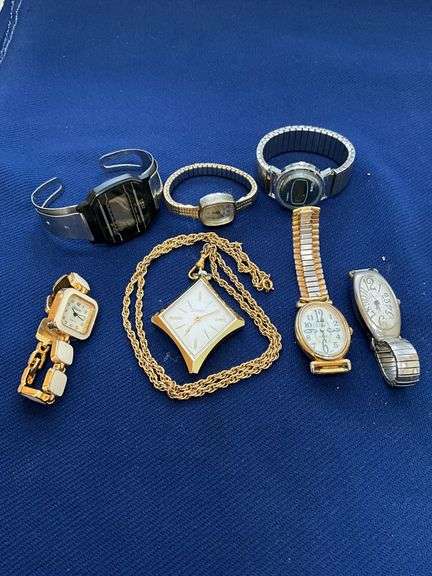 7 ladies wristwatches; Timex, Ronica, Collezio, Gruen image