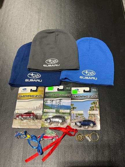 Subaru dog collar, toy, bandana