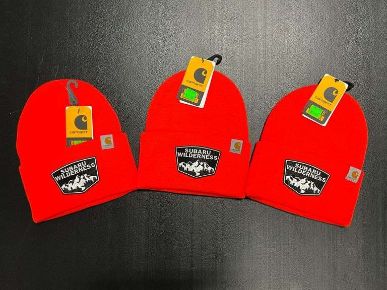 3 Carhartt Subaru Wilderness orange stocking caps