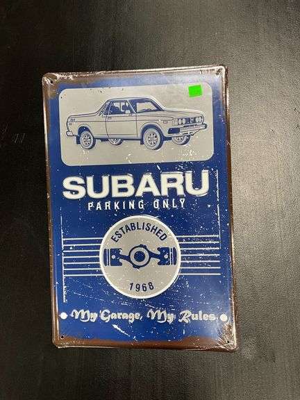 Vintage style Subaru Parking Only sign