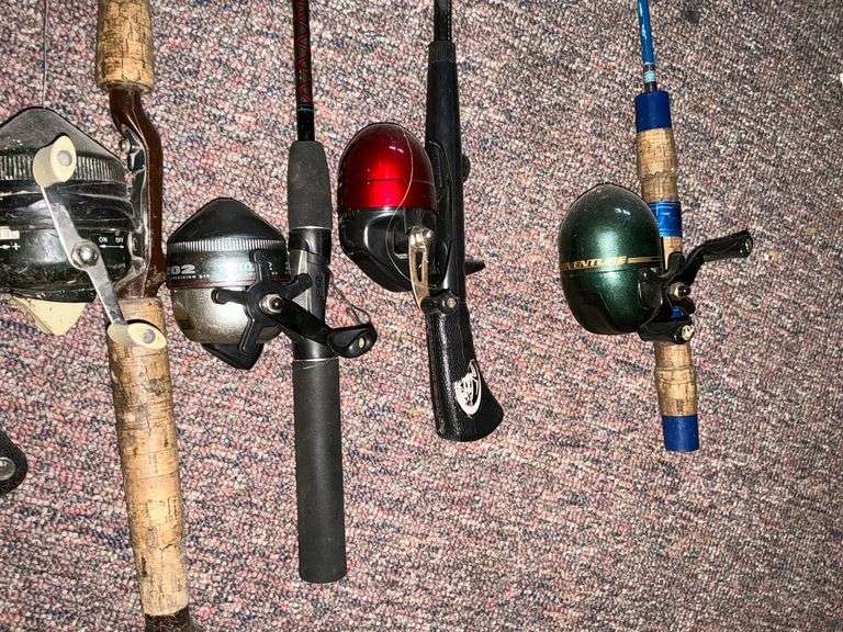 6 fishing poles with reels image