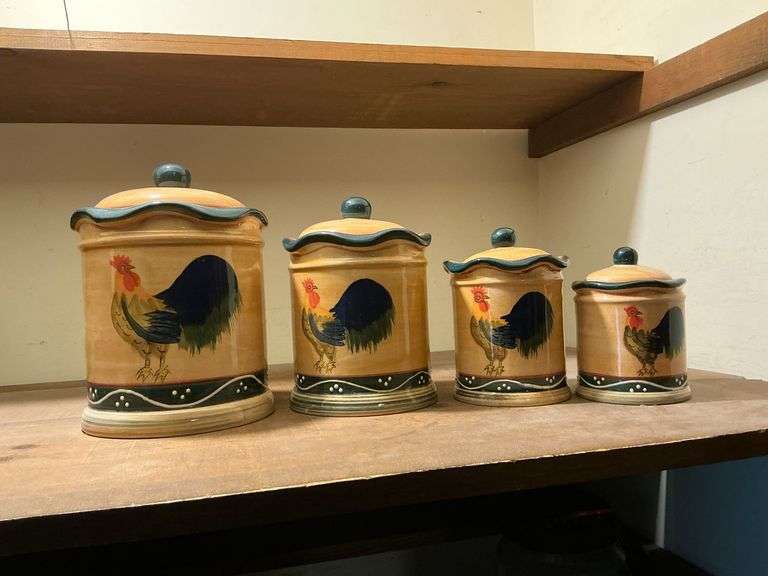 Set of 4 Casa Vero Rooster canisters image