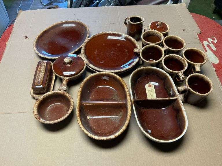 Hull stoneware, butter dish, cups, plates, etc. image