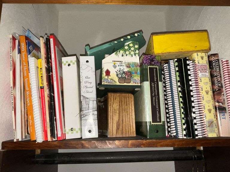 Cookbooks, recipe box, holder image