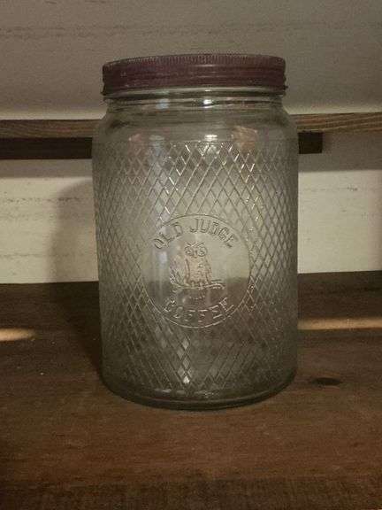 Old Judge coffee jar with lid image