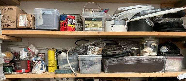 2 shelves of plumbing accessories image