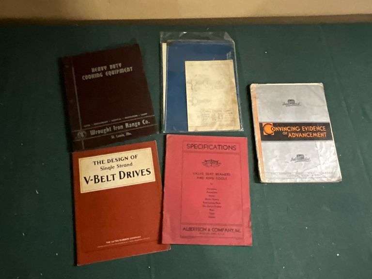 Vintage manuals, cooking equipment, reamers, tools, Wards Plumbing, etc. image