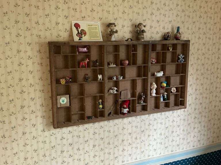 Shadow box, trinkets, plastic butterflies, owl figurine image