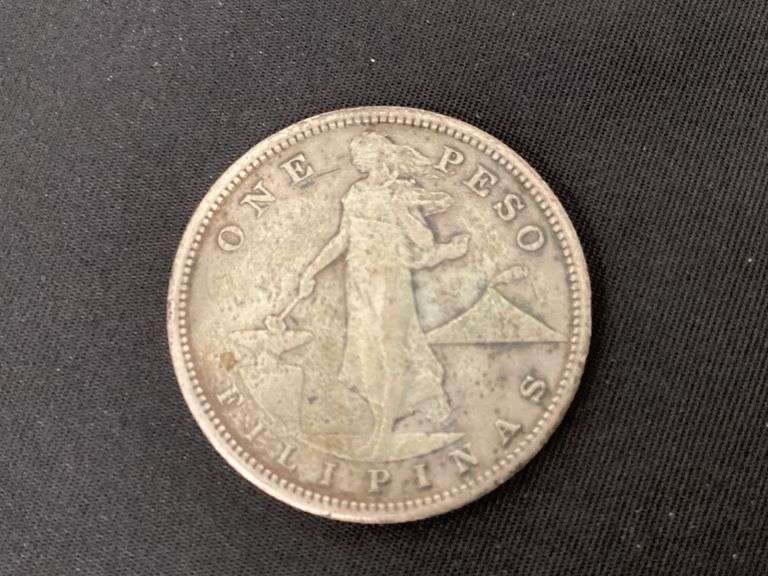 1908-S Philippine silver dollar one peso image
