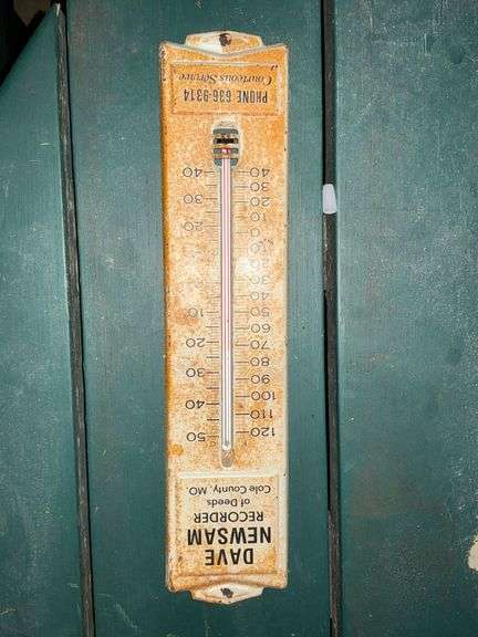 Dave Newsam Recorder of Deeds Cole County, Mo metal thermometer image