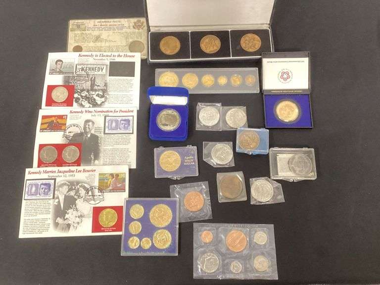 JFK half dollars in post cards, 1973  Bicentennial Commemorative Coin image