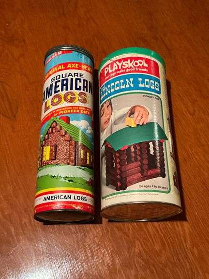 Playskool Lincoln logs and Square American logs image