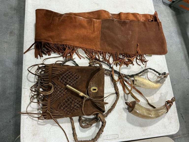 2 black powder horns, Kolpin black powder rifle sleeve image