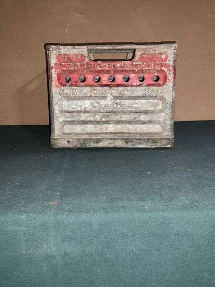 Sealtest metal milk crate. image