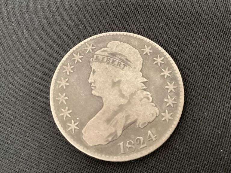 1824 Bust half dollar, VG image