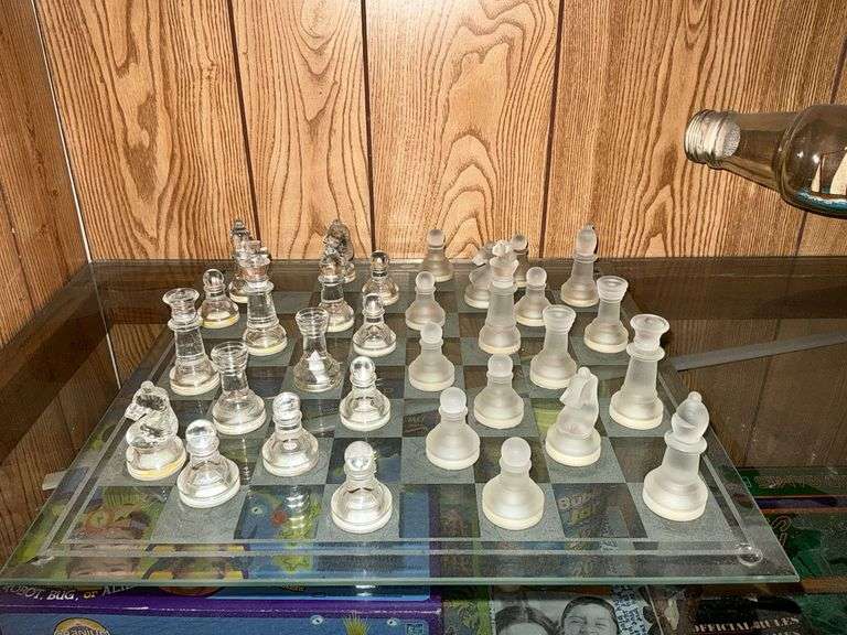 Glass chess set image