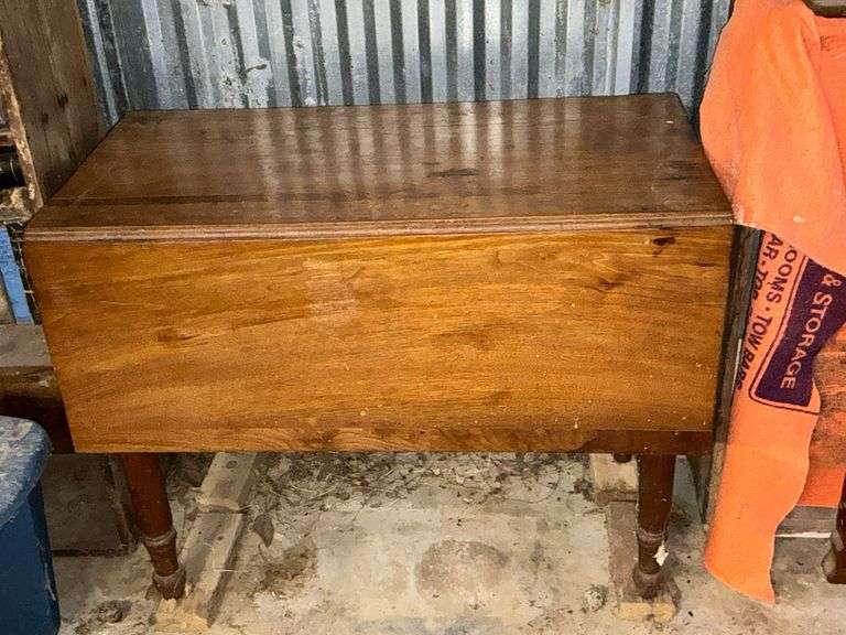 Wood drop leaf dining table image