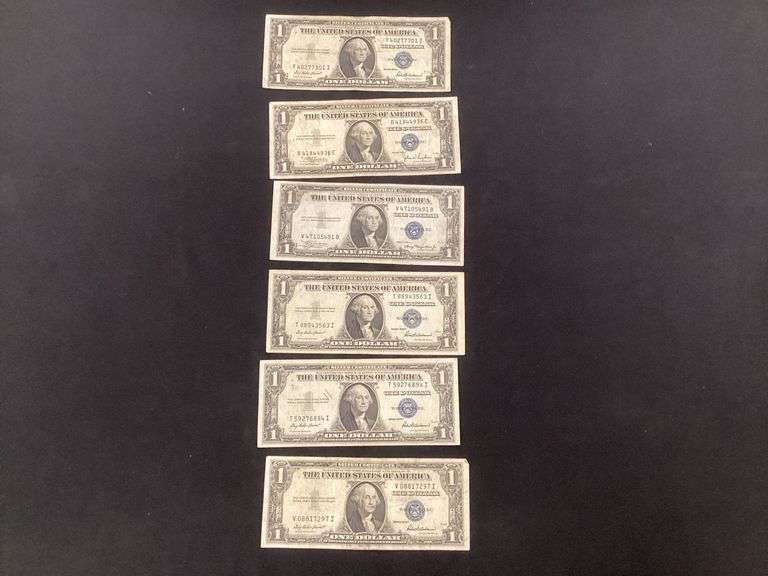 (5) $1 bill silver certificates image