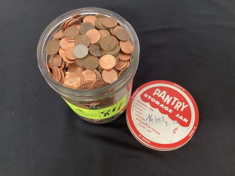Pantry Storage Jar with U.S. coins image
