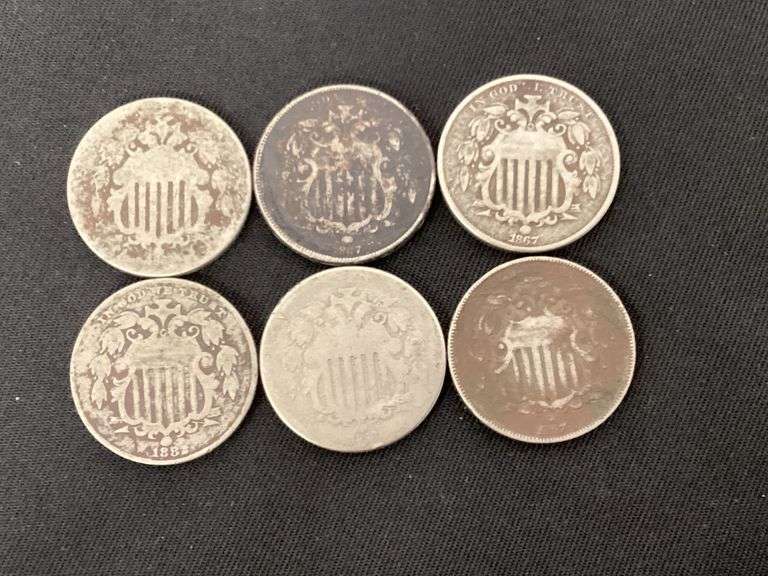 6 Shield nickels image