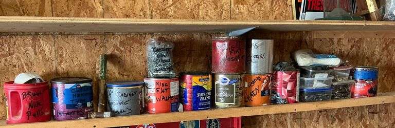 Assorted household hardware, screws, bolts, washers, etc. image