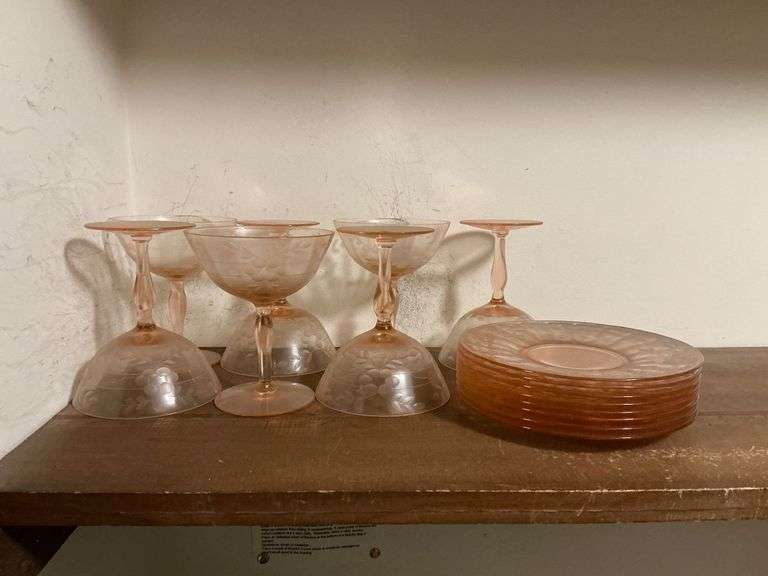 Pink Depression etched pieces image