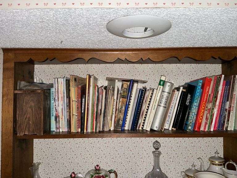 Collection of cookbooks, some vintage image