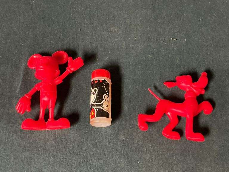 Mickey and Pluto plastic figurines image
