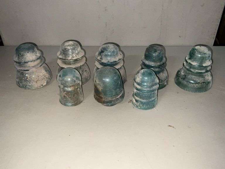 Vintage glass wire insulators image