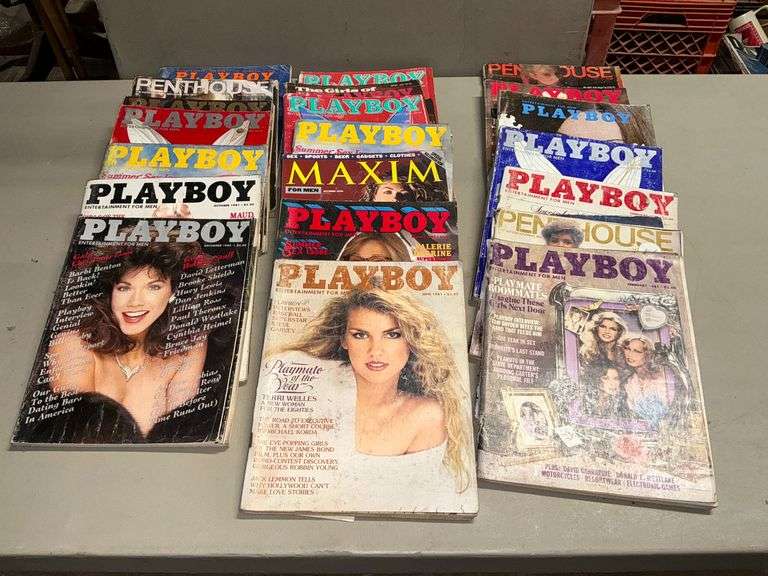 Assortment of vintage Playboy magazines image
