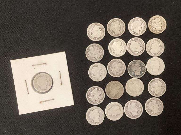 21 Barber silver dimes image