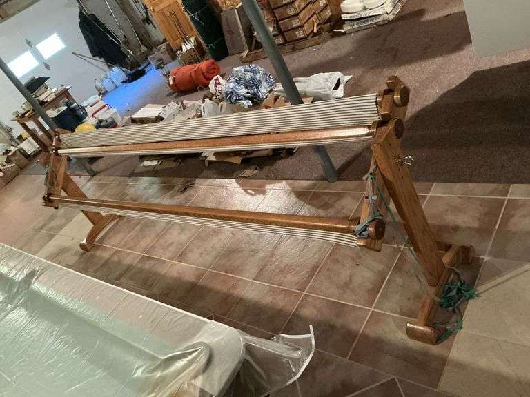 Wooden quilt frame on legs image