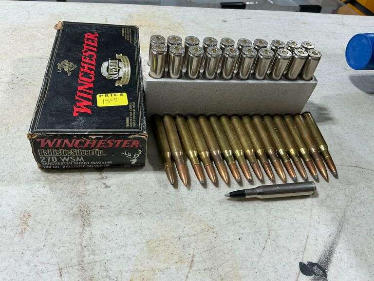 Winchester 270 WSM rifle shells 130 gr polymer and lead tip image