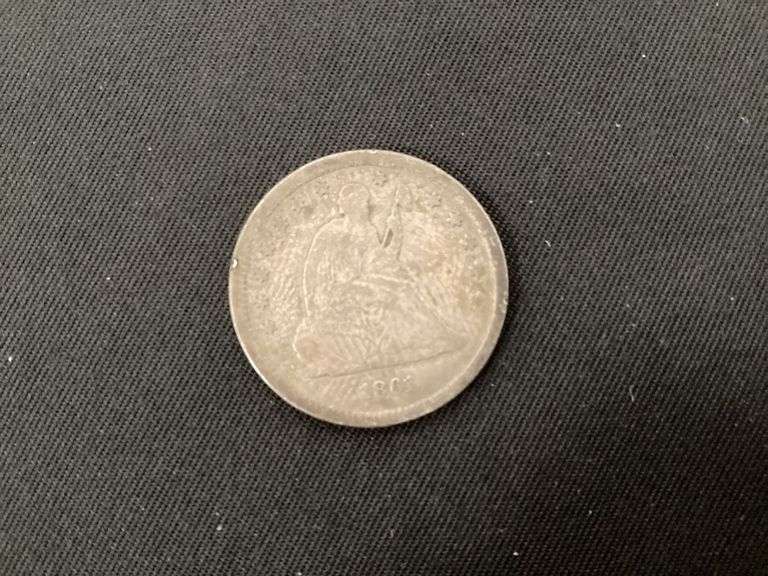 1861 seated quarter, Civil War, fine image